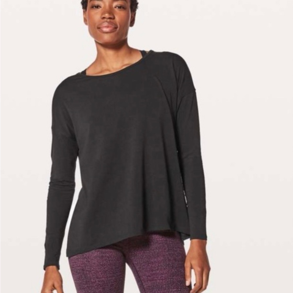 Lululemon Back Into It Long Sleeve Black Women's Top